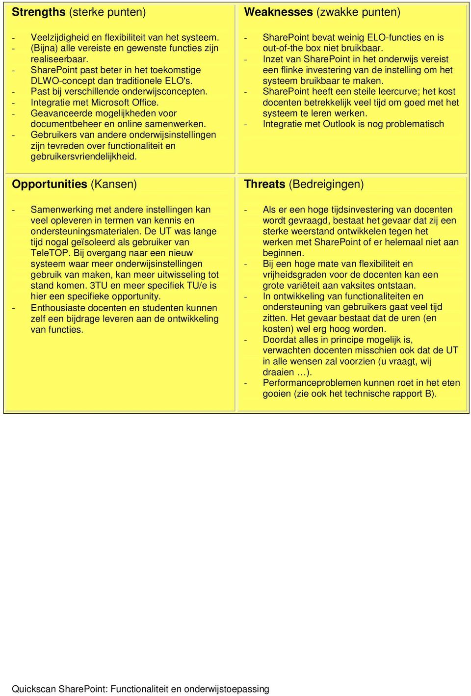 - Geavanceerde mogelijkheden voor documentbeheer en online samenwerken. - Gebruikers van andere onderwijsinstellingen zijn tevreden over functionaliteit en gebruikersvriendelijkheid.