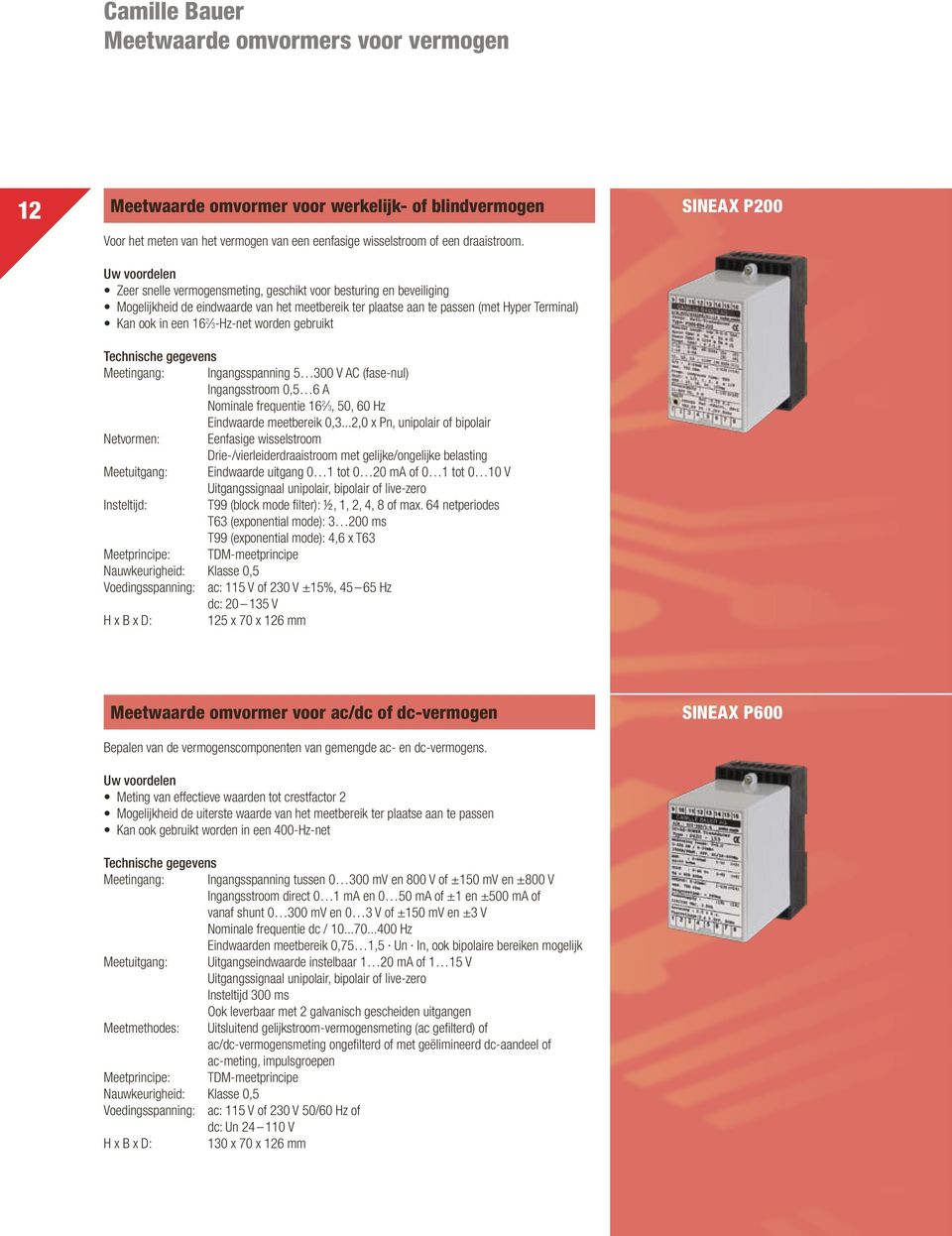 gebruikt Meetingang: Ingangsspanning 5 300 V AC (fase-nul) Ingangsstroom 0,5 6 A Nominale frequentie 16 2 3, 50, 60 Hz Eindwaarde meetbereik 0,3.