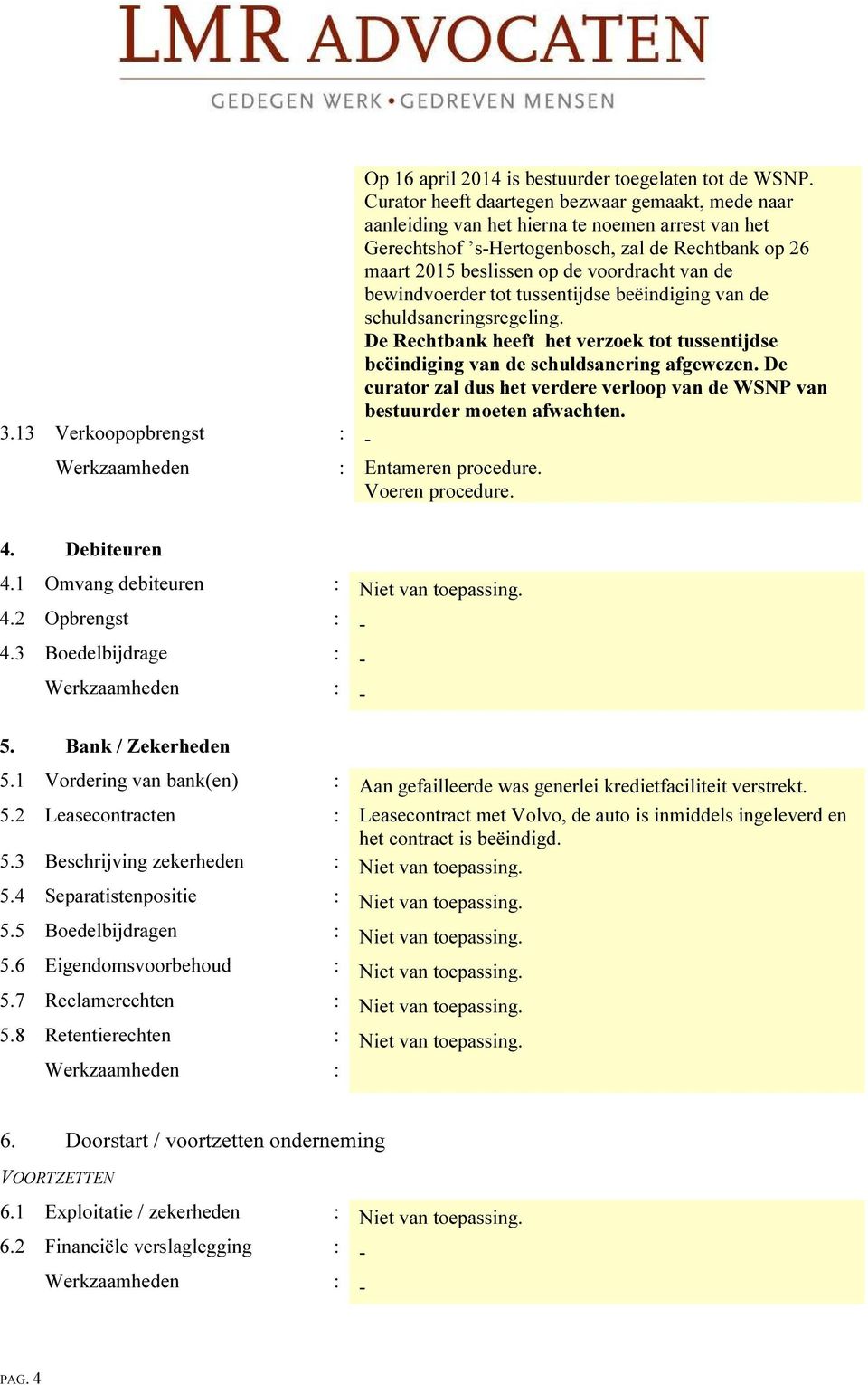 bewindvoerder tot tussentijdse beëindiging van de schuldsaneringsregeling. De Rechtbank heeft het verzoek tot tussentijdse beëindiging van de schuldsanering afgewezen.