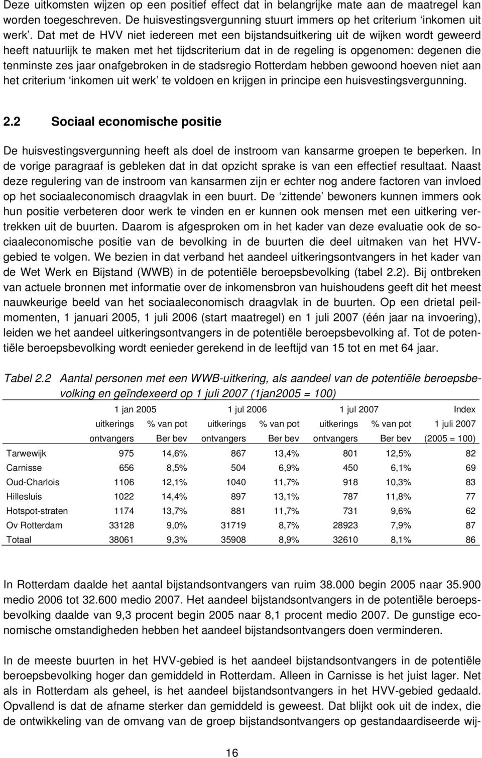 onafgebroken in de stadsregio Rotterdam hebben gewoond hoeven niet aan het criterium inkomen uit werk te voldoen en krijgen in principe een huisvestingsvergunning. 2.