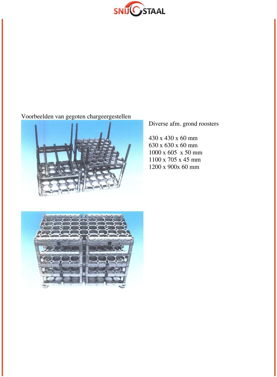 grond roosters 430 x 430 x 60 mm 630 x