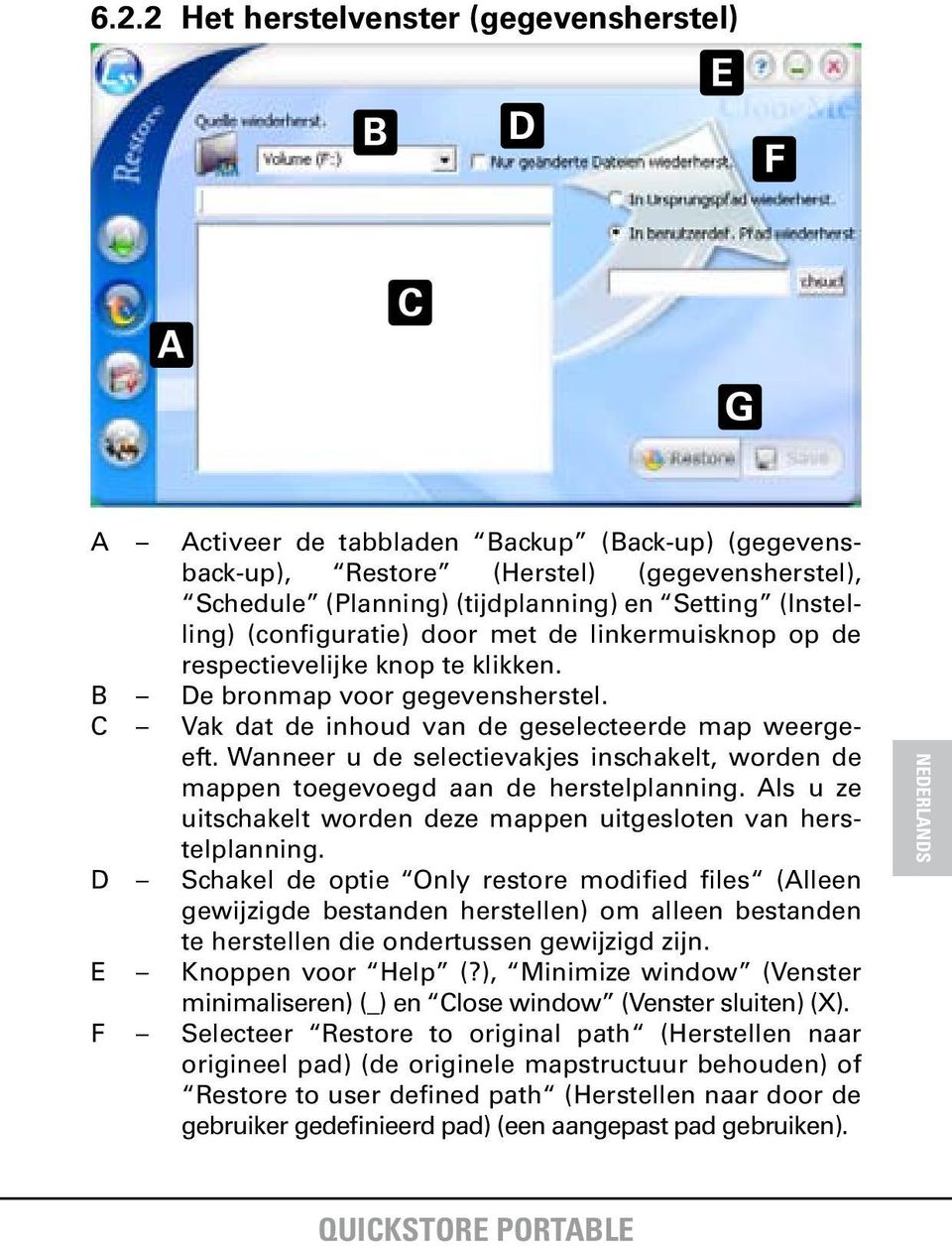 Wanneer u de selectievakjes inschakelt, worden de mappen toegevoegd aan de herstelplanning. Als u ze uitschakelt worden deze mappen uitgesloten van herstelplanning.