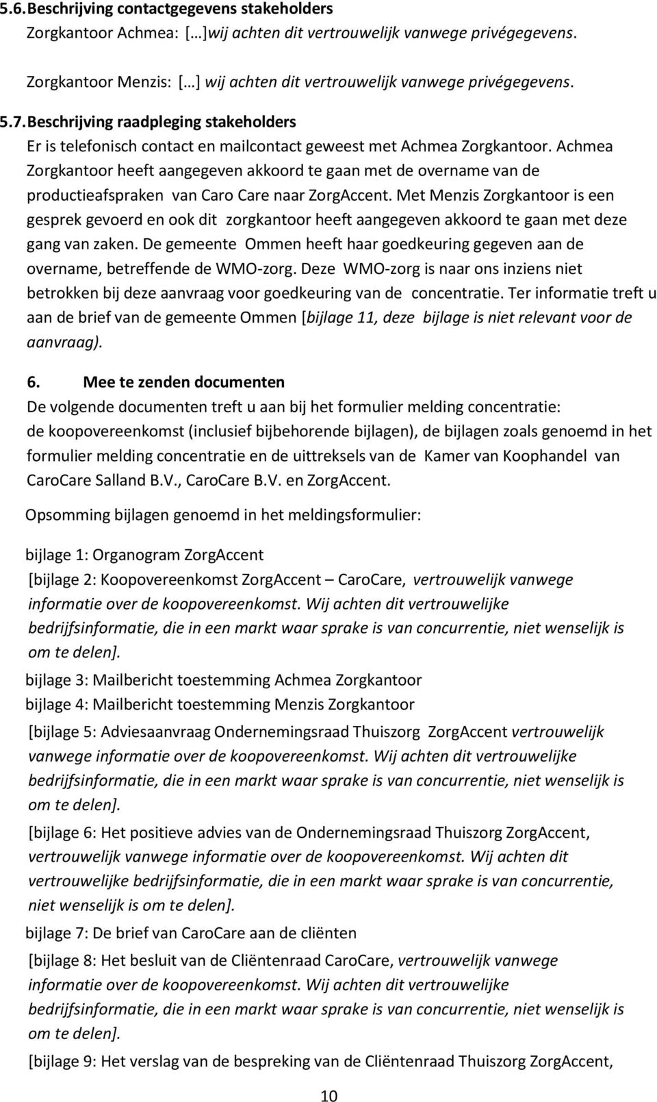 Achmea Zorgkantoor heeft aangegeven akkoord te gaan met de overname van de productieafspraken van Caro Care naar ZorgAccent.