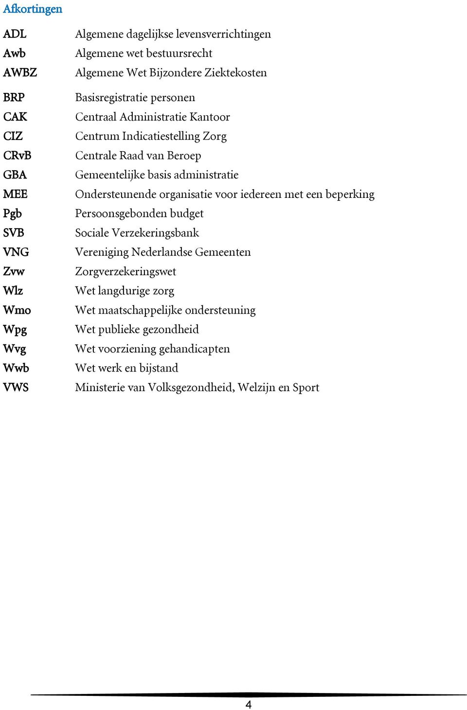 Ondersteunende organisatie voor iedereen met een beperking Persoonsgebonden budget Sociale Verzekeringsbank Vereniging Nederlandse Gemeenten Zorgverzekeringswet Wet