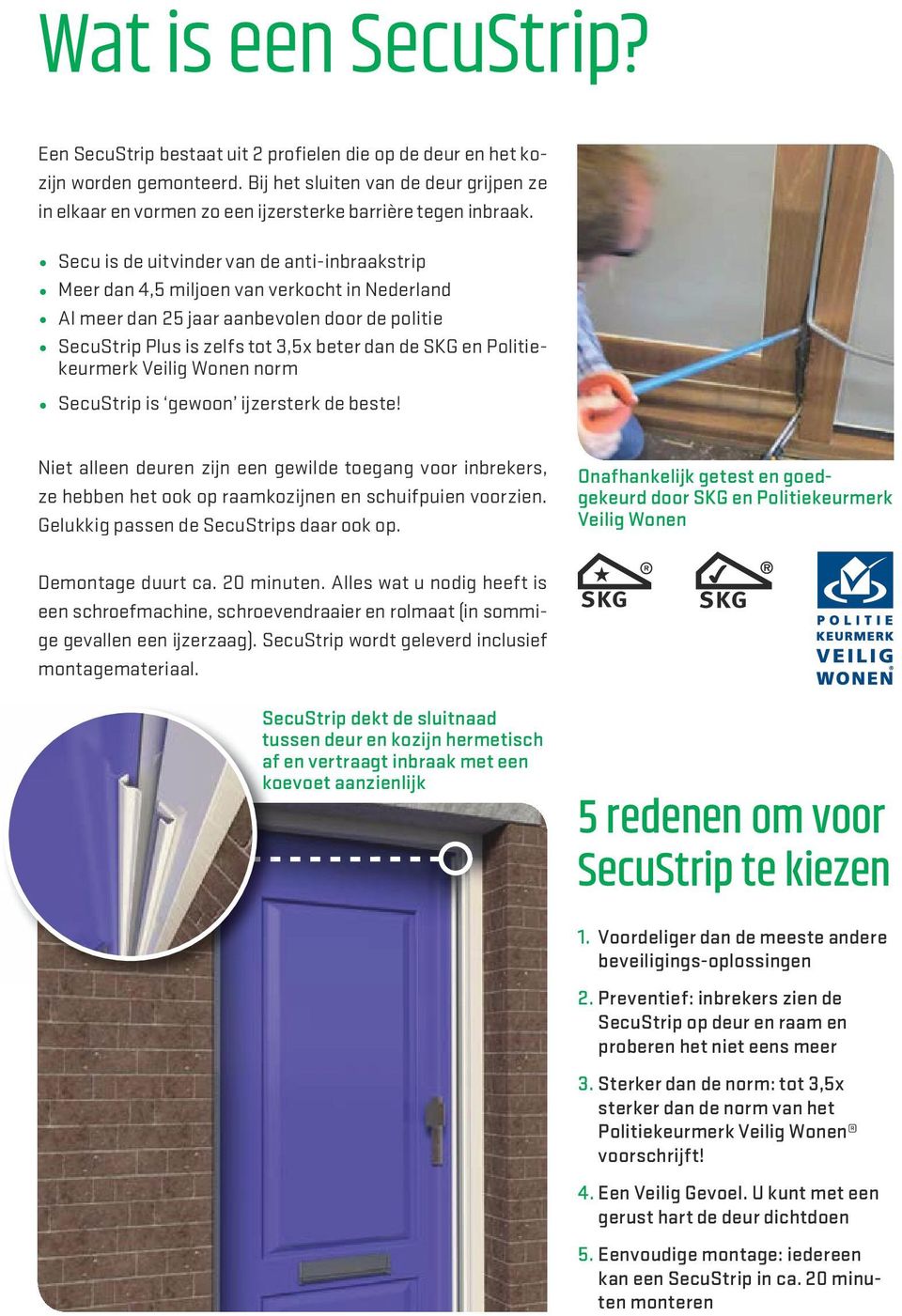 Politiekeurmerk Veilig Wonen SecuStrip is gewoon ijzersterk de beste! Niet alleen en zijn een gewilde toegang voor inbrekers, ze hebben het ook op raamen en schuifpuien voorzien.