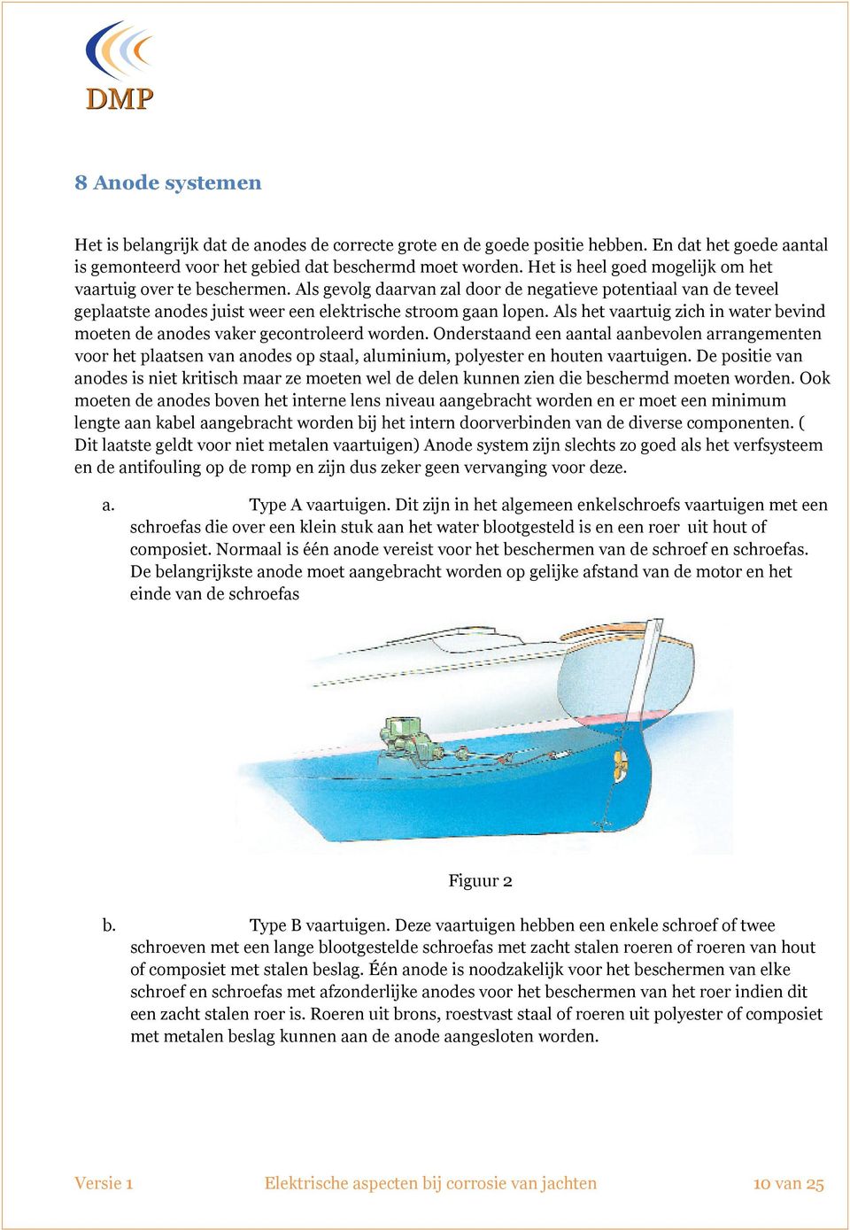 Als het vaartuig zich in water bevind moeten de anodes vaker gecontroleerd worden.