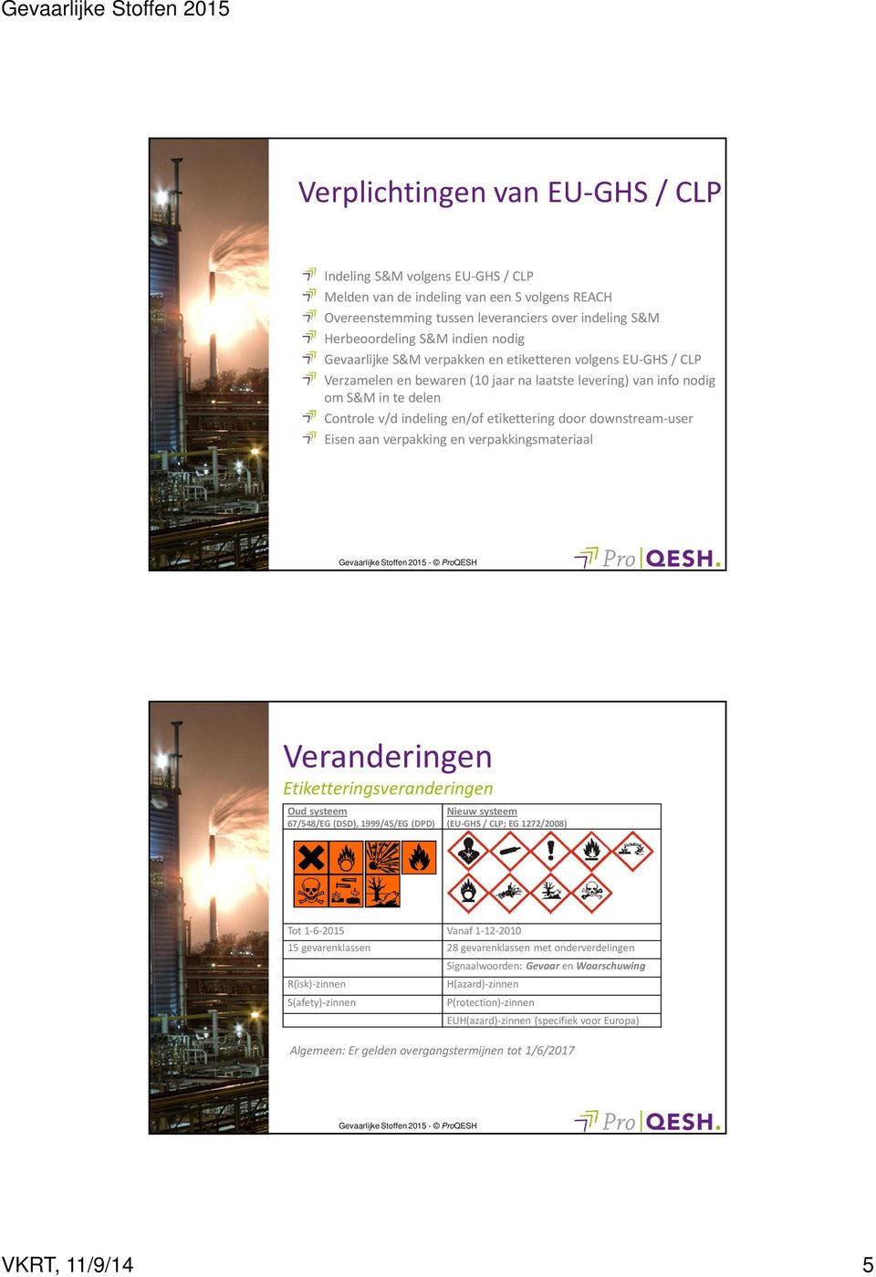 downstream-user Eisen aan verpakking en verpakkingsmateriaal 9 Veranderingen Etiketteringsveranderingen Oud systeem 67/548/EG (DSD), 1999/45/EG (DPD) Nieuw systeem (EU-GHS/ CLP; EG 1272/2008) Tot