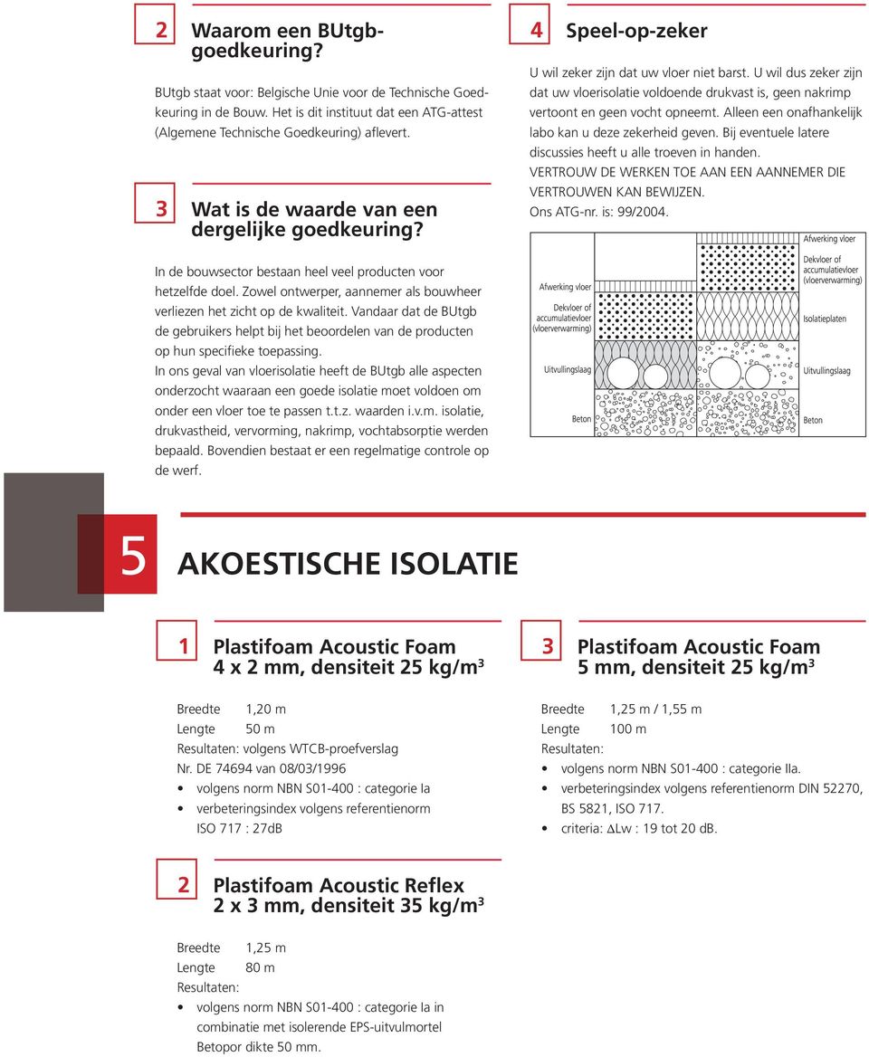 U wil dus zeker zijn dat uw vloerisolatie voldoende drukvast is, geen nakrimp vertoont en geen vocht opneemt. Alleen een onafhankelijk labo kan u deze zekerheid geven.