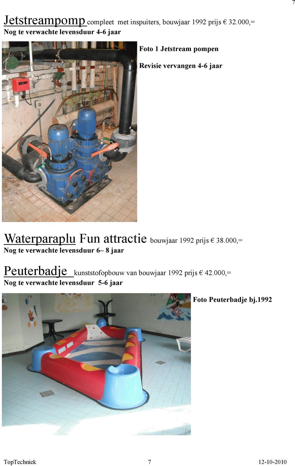Waterparaplu Fun attractie bouwjaar 1992 prijs 38.
