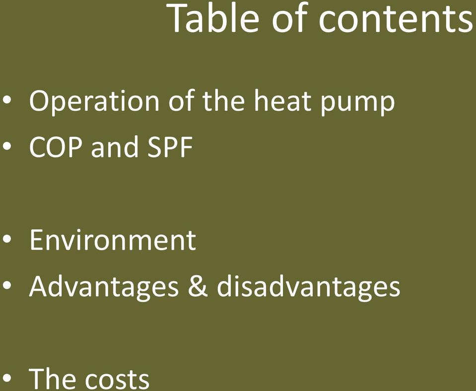 pump COP and Environment
