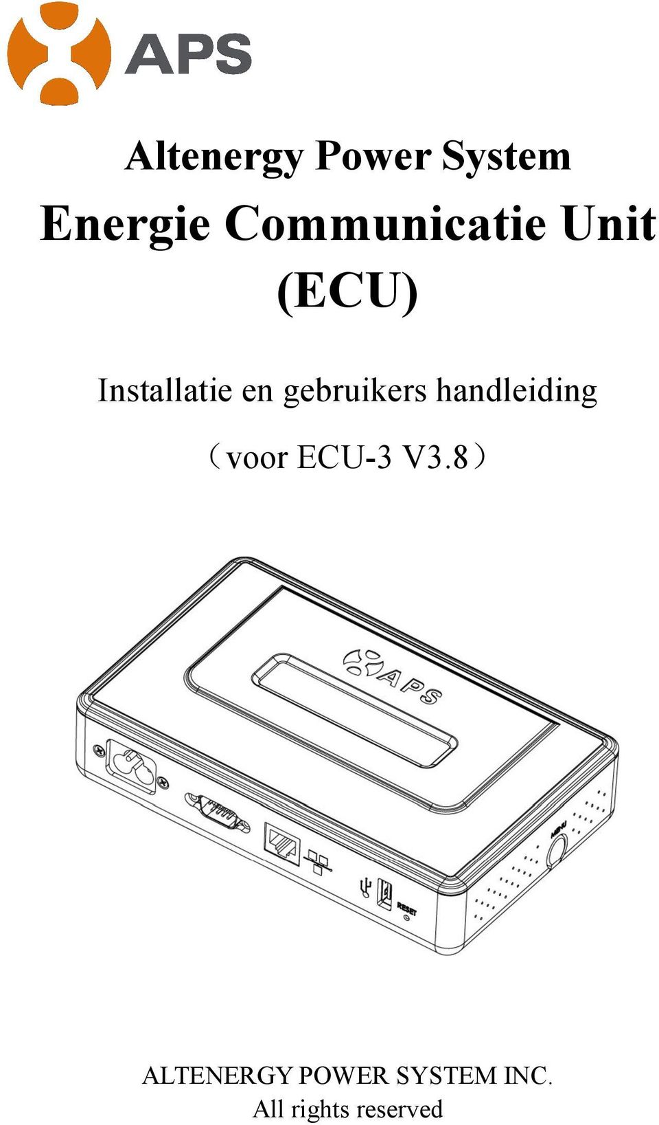 gebruikers handleiding (voor ECU-3 V3.