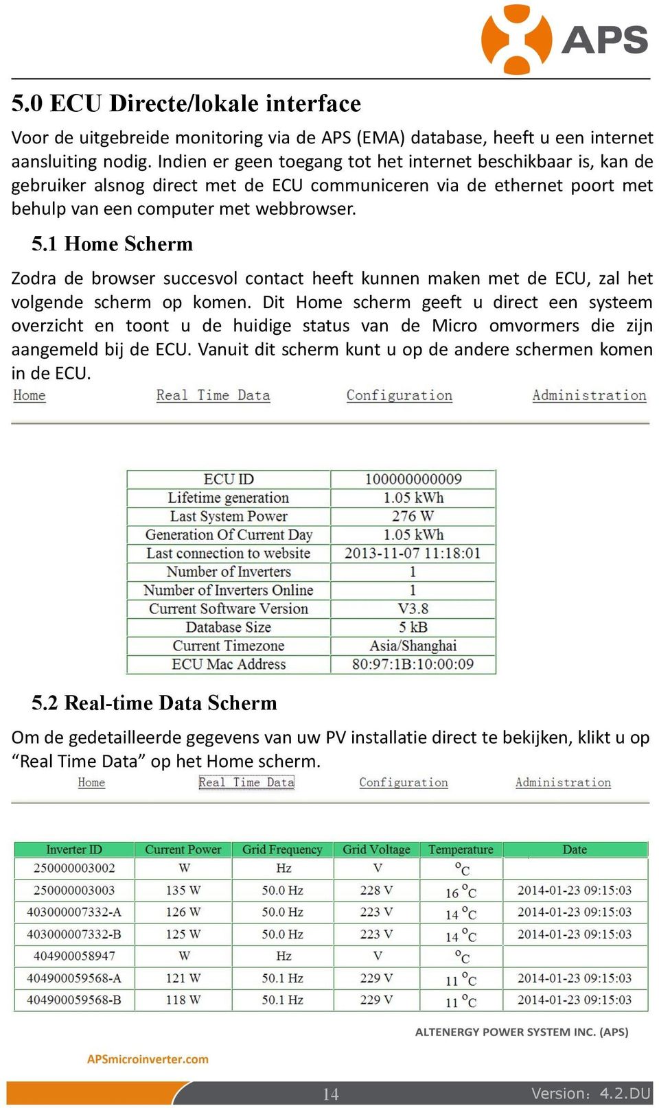 1 Home Scherm Zodra de browser succesvol contact heeft kunnen maken met de ECU, zal het volgende scherm op komen.