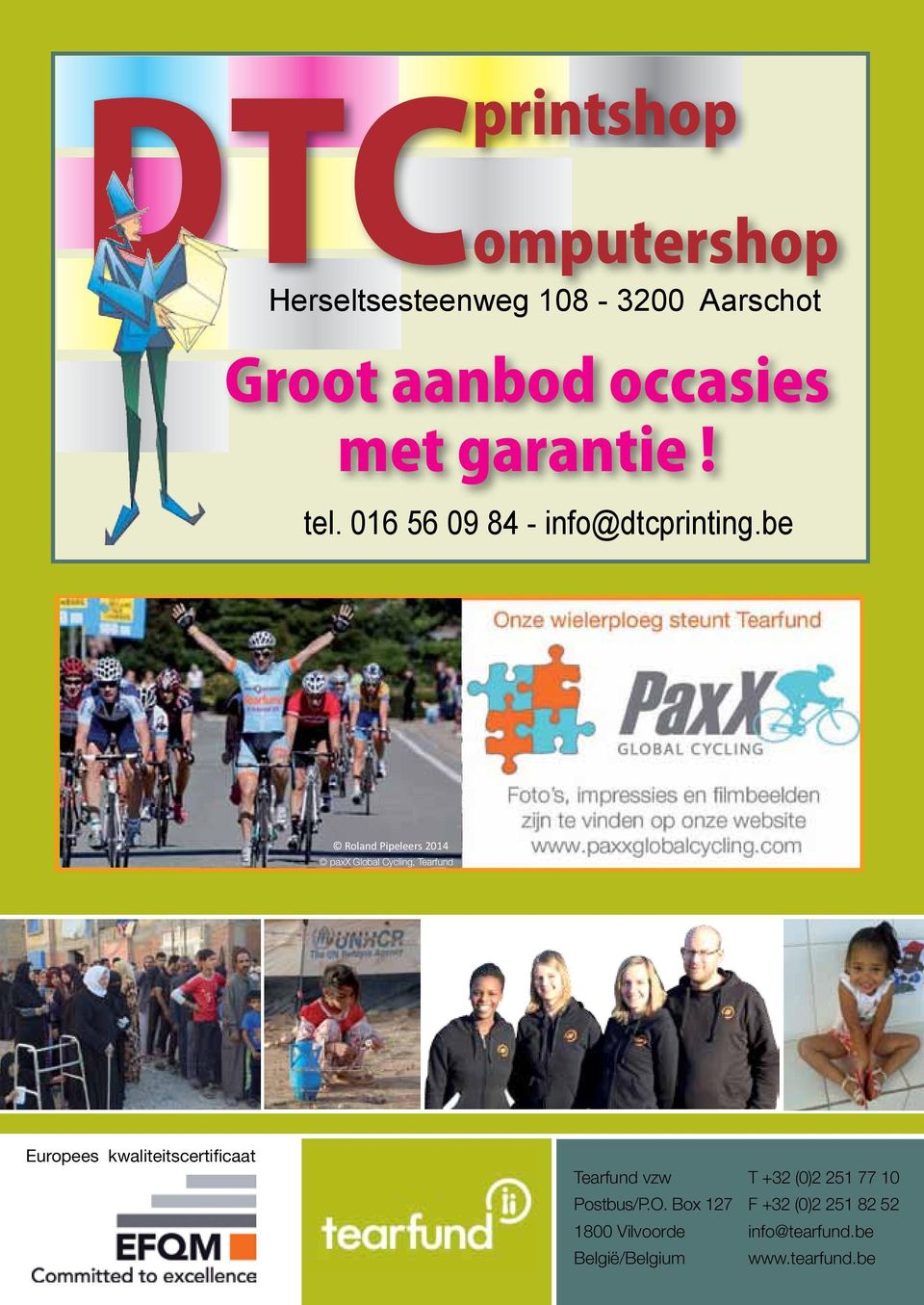 be Roland Pipeleers 2014 paxx Global Cycling, Tearfund Europees kwaliteitscertificaat