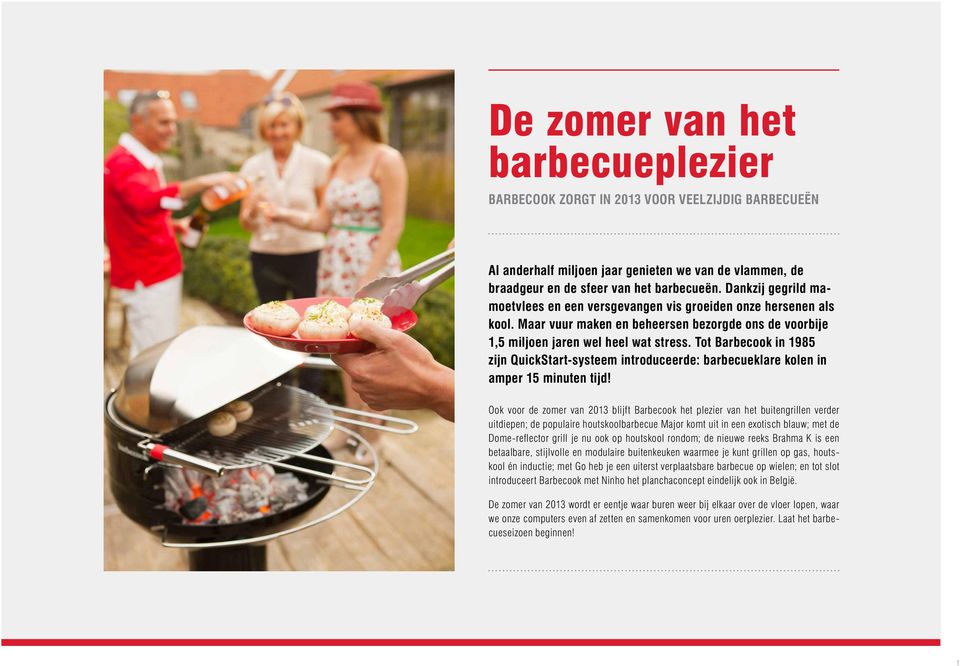 Tot Barbecook in 1985 zijn QuickStart-systeem introduceerde: barbecueklare kolen in amper 15 minuten tijd!