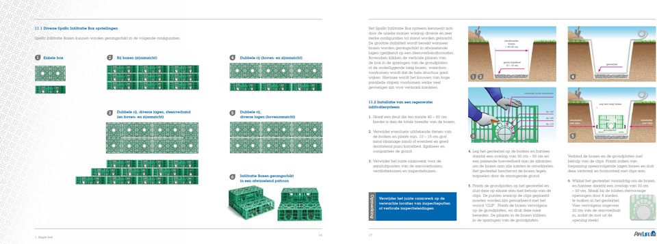 De grootste stabiliteit wordt bereikt wanneer boxen worden gerangschikt in afwisselende lagen (gelijkend op een steenverbandformatie).