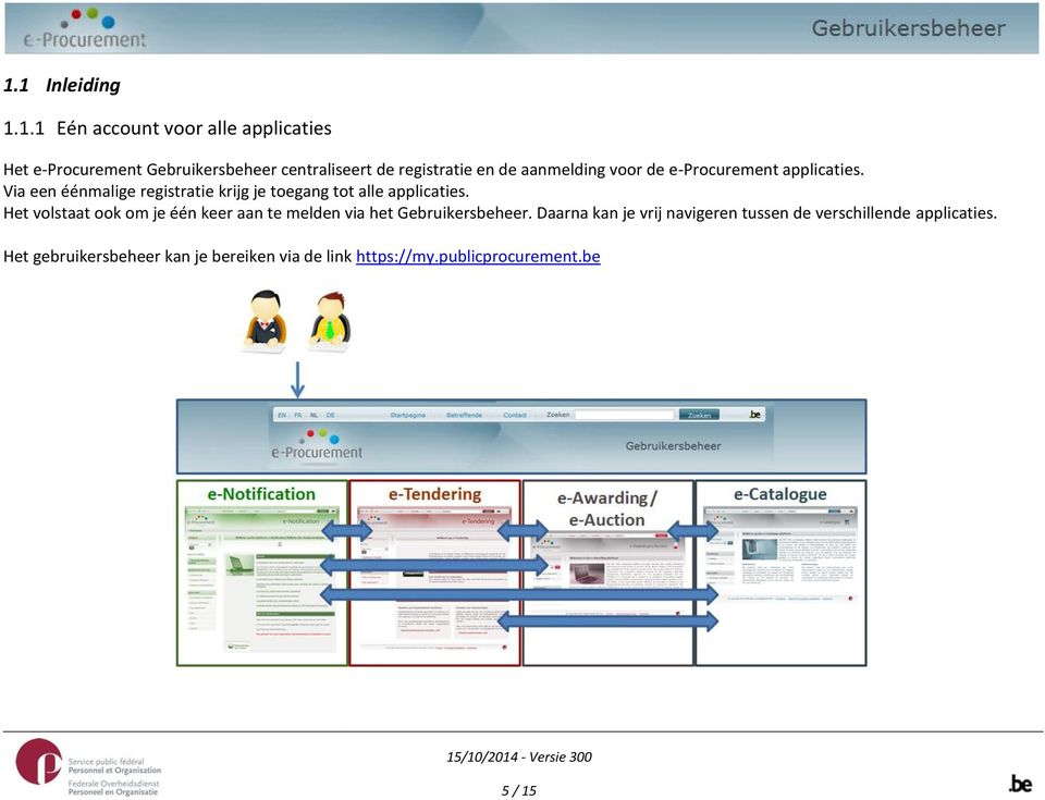 Via een éénmalige registratie krijg je toegang tot alle applicaties.