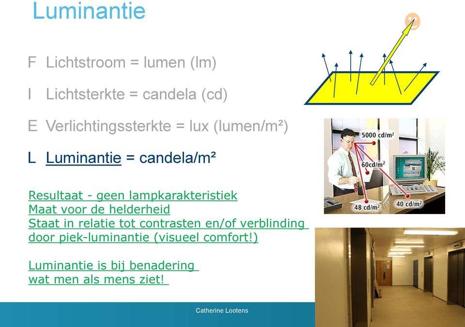 lampkarakteristiek Maat vr de helderheid Staat in relatie tt cntrasten en/f