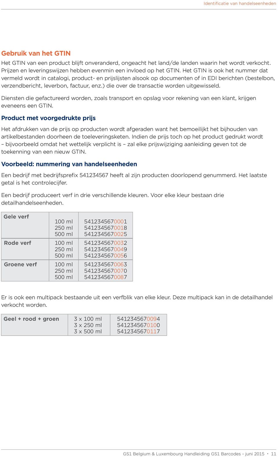 Het GTIN is ook het nummer dat vermeld wordt in catalogi, product- en prijslijsten alsook op documenten of in EDI berichten (bestelbon, verzendbericht, leverbon, factuur, enz.