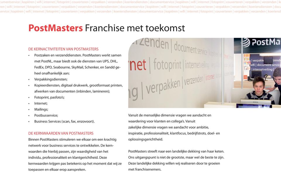 fotoprint couverteren verpakken verzenden koeriersdiensten documentservice kopiëren wifi internet fotoprint couverteren verpakken verzenden koeriersdi PostMasters Franchise met toekomst DE