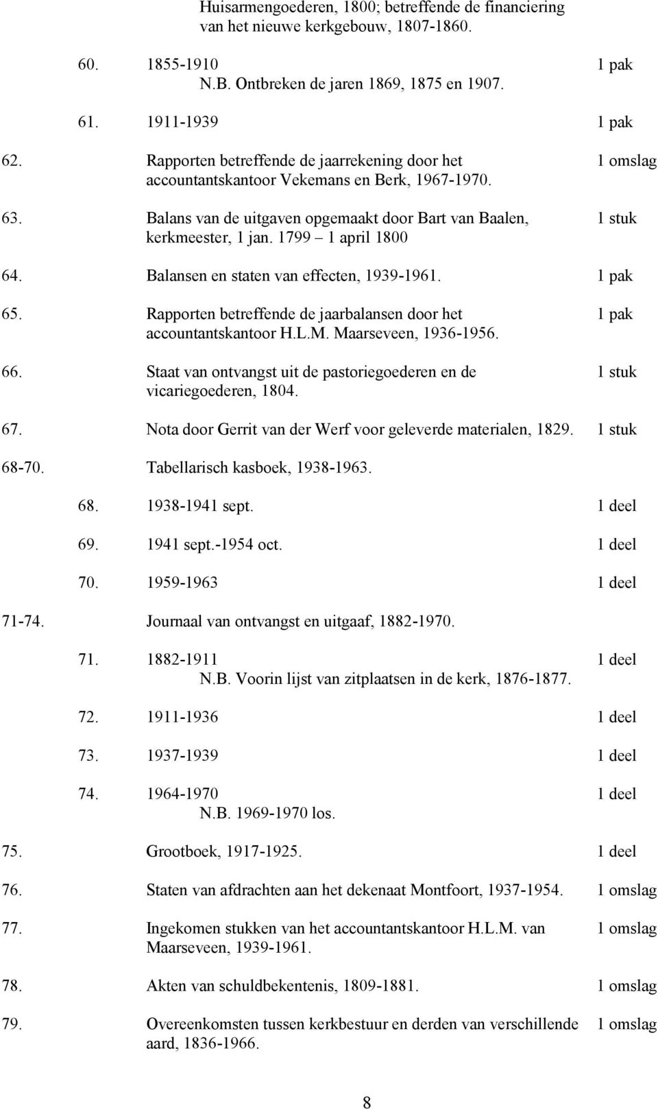 Balansen en staten van effecten, 1939-1961. 65. Rapporten betreffende de jaarbalansen door het accountantskantoor H.L.M. Maarseveen, 1936-1956. 66.