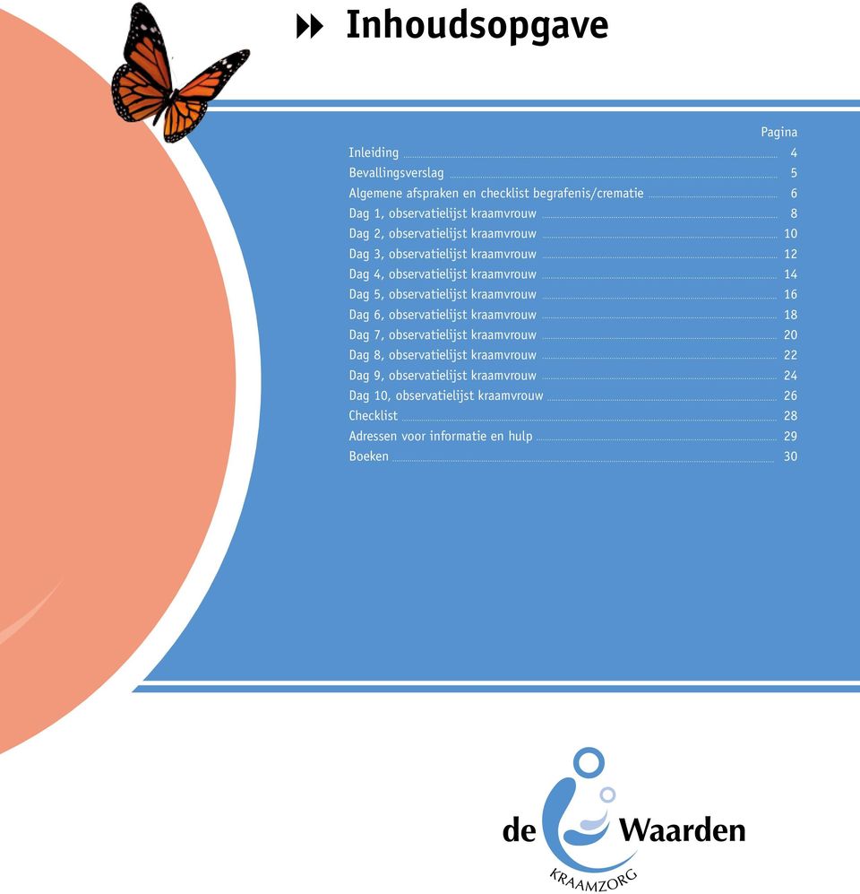 observatielijst kraamvrouw 16 Dag 6, observatielijst kraamvrouw 18 1 Dag 7, observatielijst kraamvrouw 20 Dag 8, observatielijst