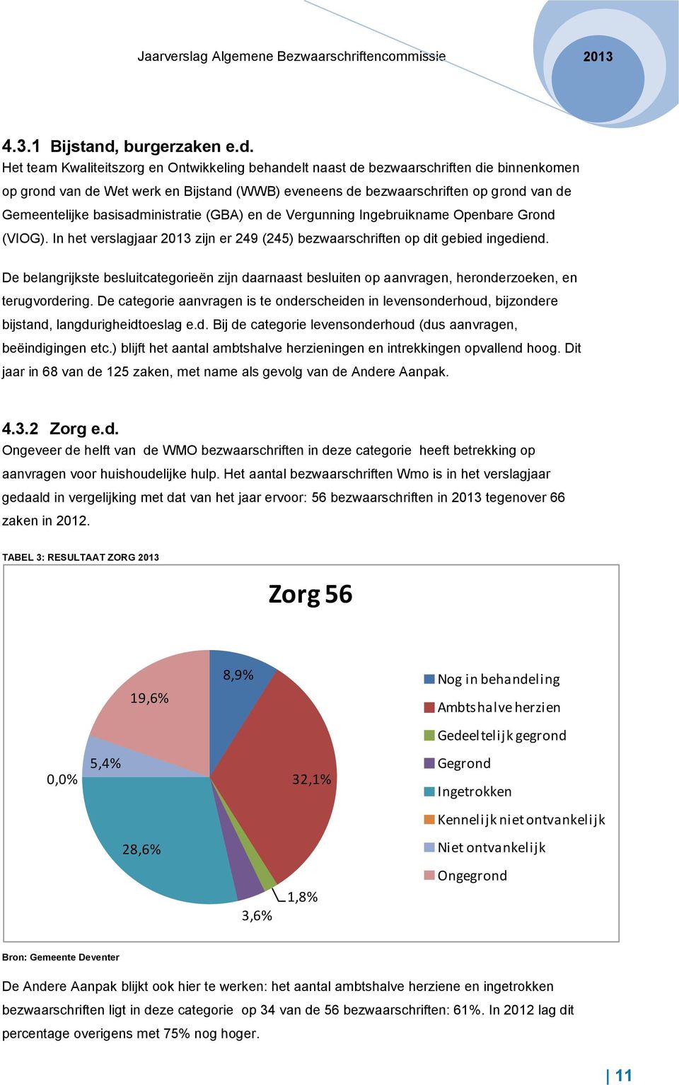 Het team Kwaliteitszorg en Ontwikkeling behandelt naast de bezwaarschriften die binnenkomen op grond van de Wet werk en Bijstand (WWB) eveneens de bezwaarschriften op grond van de Gemeentelijke