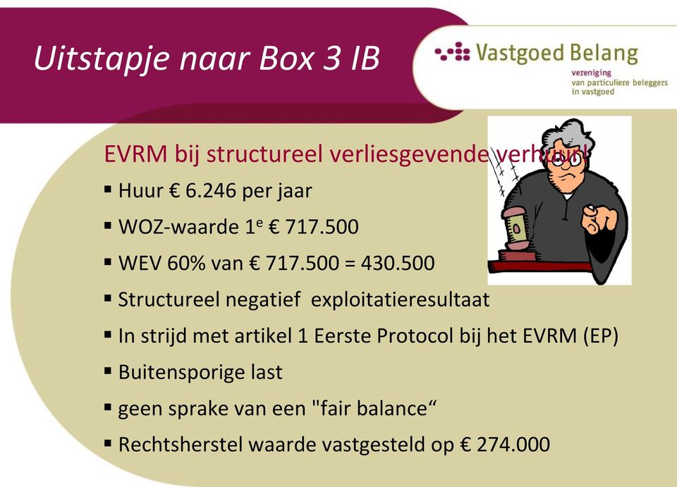 500 Structureel negatief exploitatieresultaat In strijd met artikel 1 Eerste