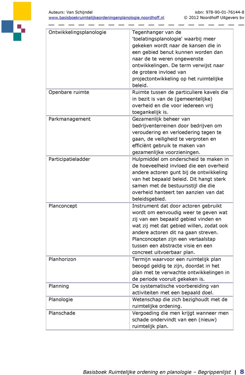 Ruimte tussen de particuliere kavels die in bezit is van de (gemeentelijke) overheid en die voor iedereen vrij toegankelijk is.