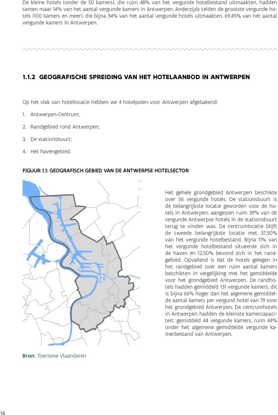 Antwerpen-Centrum; 2. Randgebied rond Antwerpen; 3. De stationsbuurt; 4. Het havengebied. FIGUUR 1.