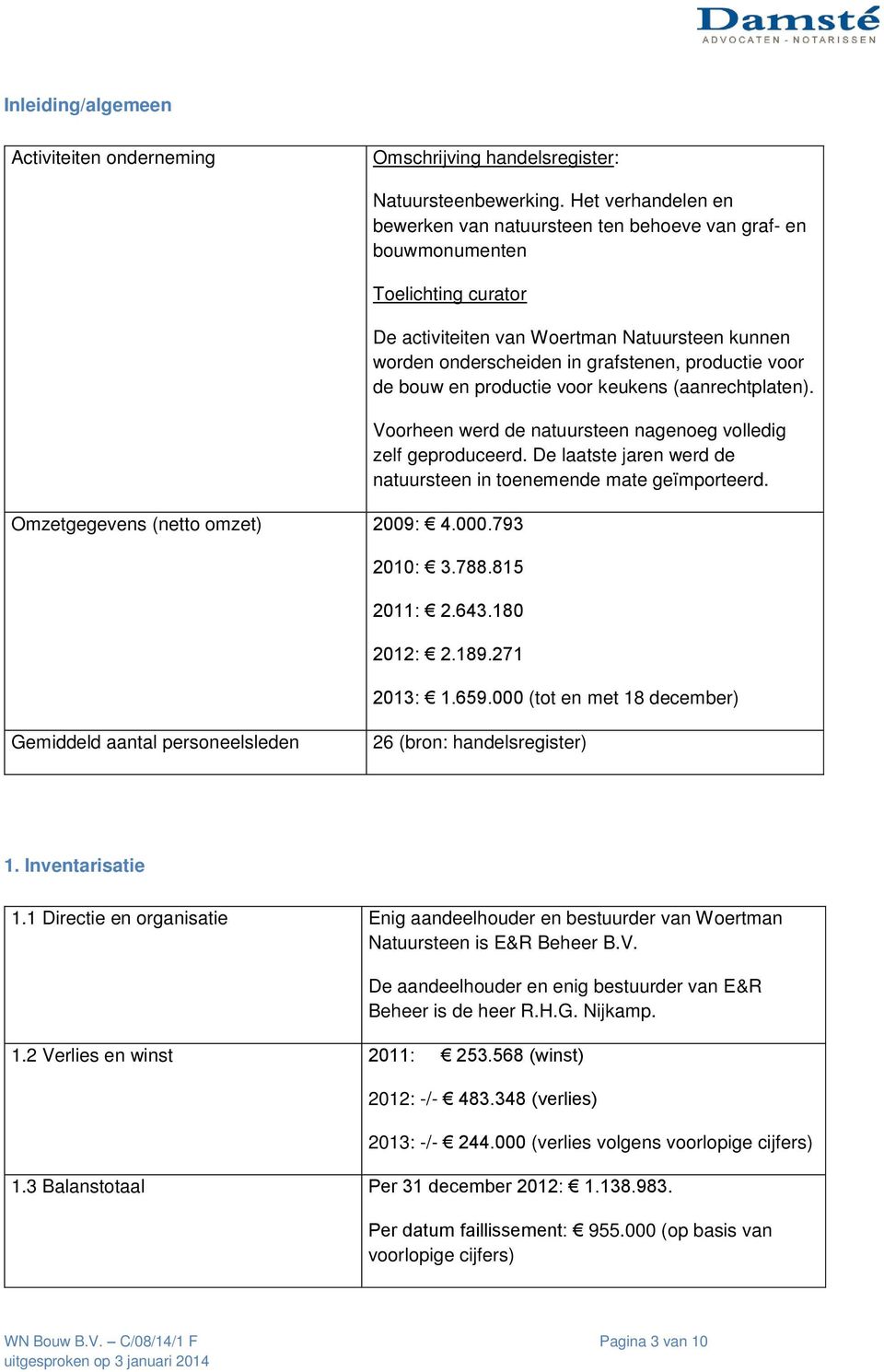 793 De activiteiten van Woertman Natuursteen kunnen worden onderscheiden in grafstenen, productie voor de bouw en productie voor keukens (aanrechtplaten).