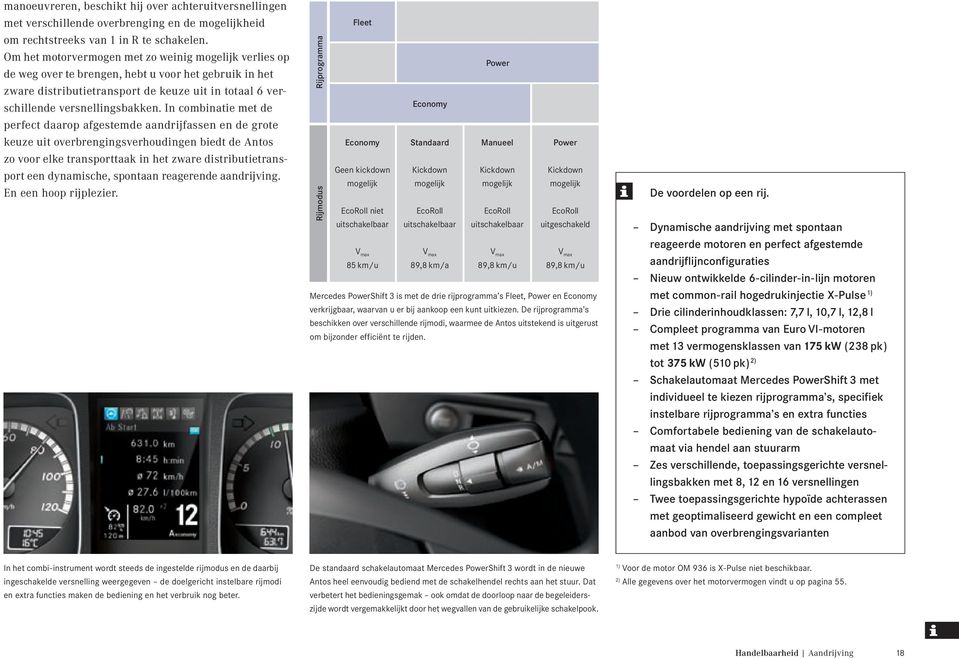 In combinatie met de perfect daarop afgestemde aandrijfassen en de grote keuze uit overbrengingsverhoudingen biedt de Antos zo voor elke transporttaak in het zware distributietransport een