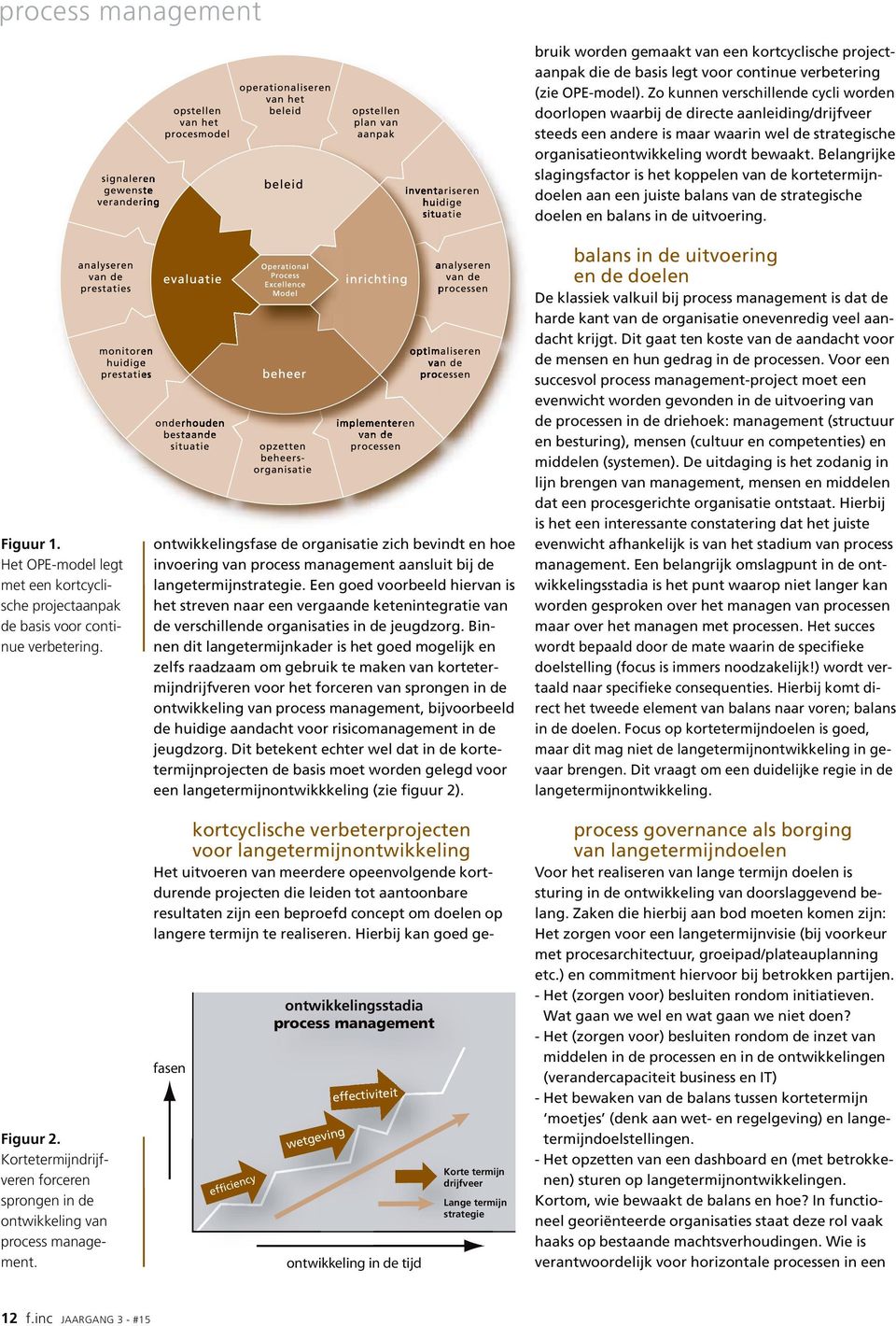 ontwikkelingsfase de organisatie zich bevindt en hoe invoering van process management aansluit bij de langetermijnstrategie.