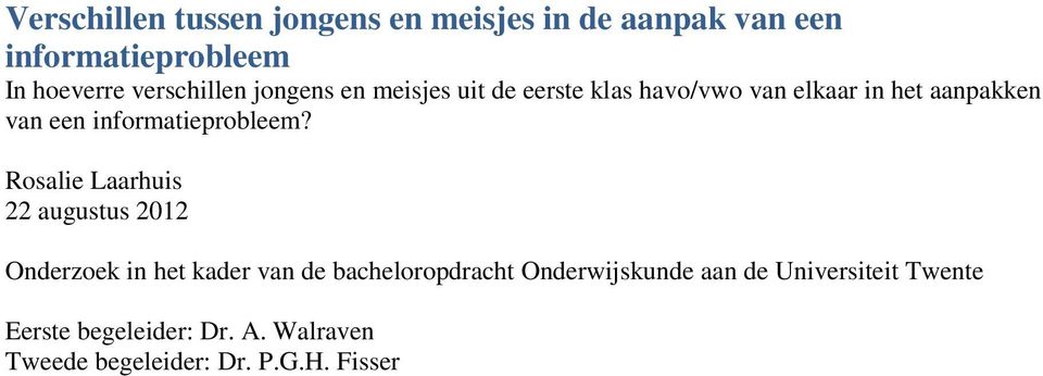 informatieprobleem?