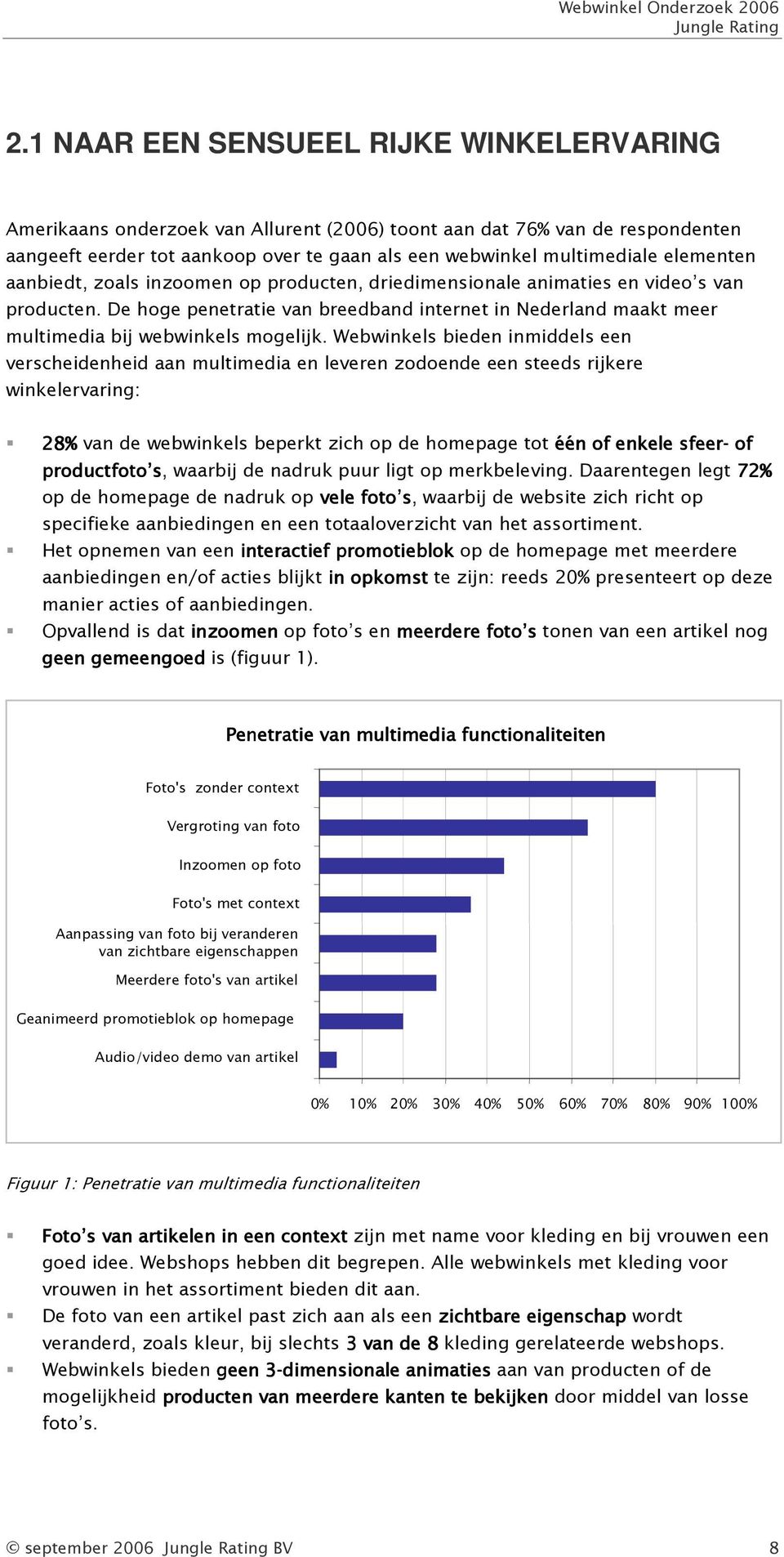 De hoge penetratie van breedband internet in Nederland maakt meer multimedia bij webwinkels mogelijk.