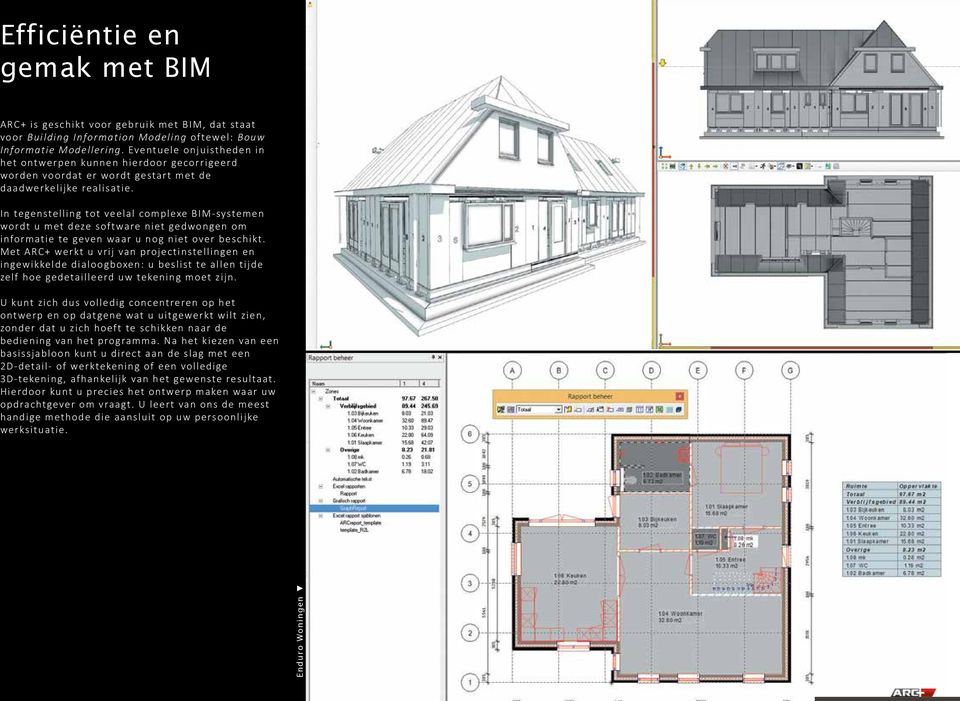 In tegenstelling tot veelal complexe BIM-systemen wordt u met deze software niet gedwongen om informatie te geven waar u nog niet over beschikt.