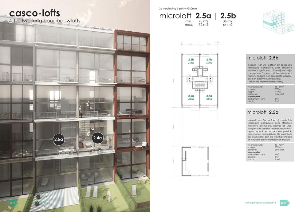 Dankzij de vrijehoogte van 5 meter hebben deze woningen, ondank het compacte oppervlak, een enorme ruimtelijkheid. Kortom dé ideale starterswoning.