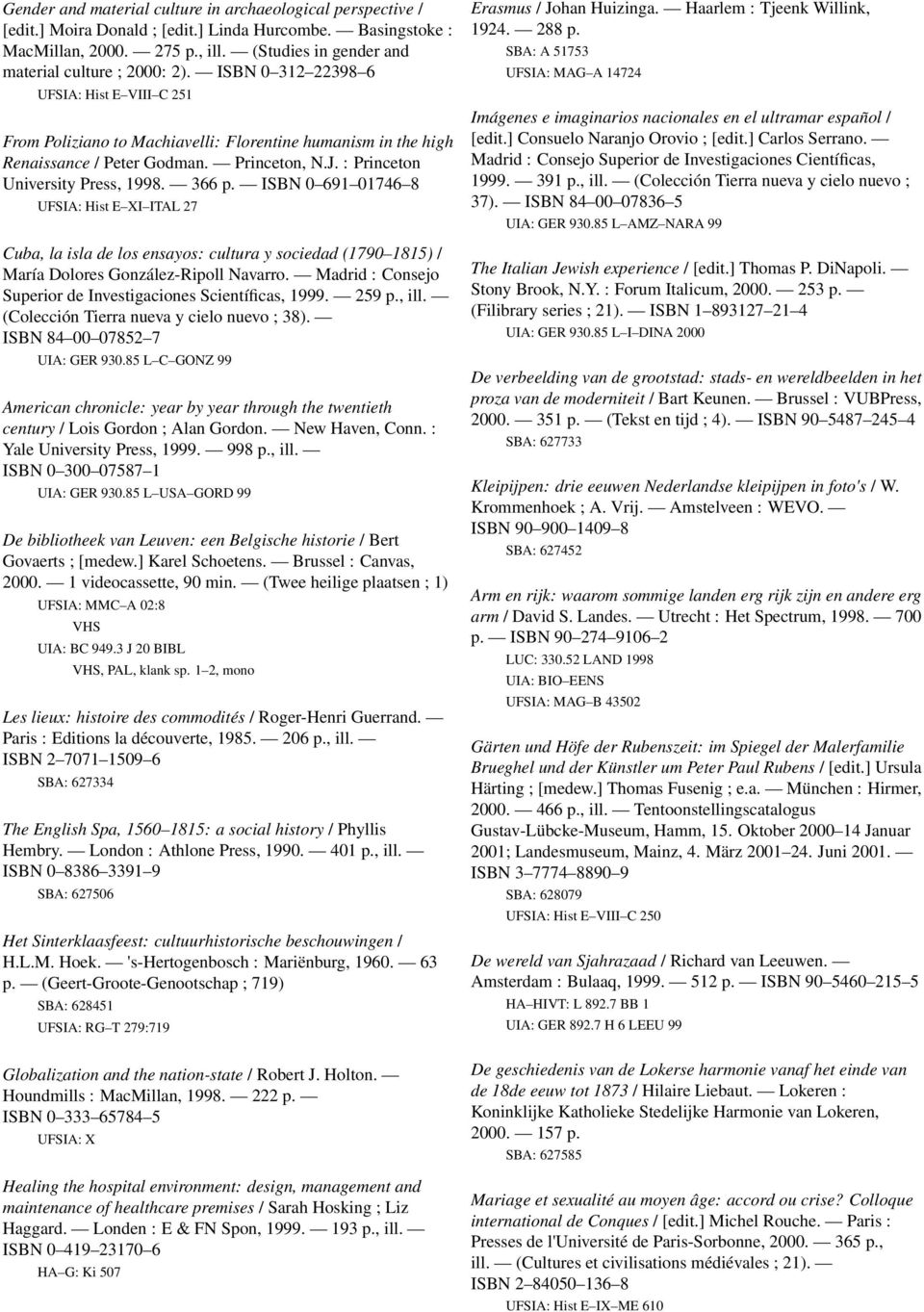 J. : Princeton University Press, 1998. 366 p. ISBN 0 691 01746 8 UFSIA: Hist E XI ITAL 27 Cuba, la isla de los ensayos: cultura y sociedad (1790 1815) / María Dolores González-Ripoll Navarro.