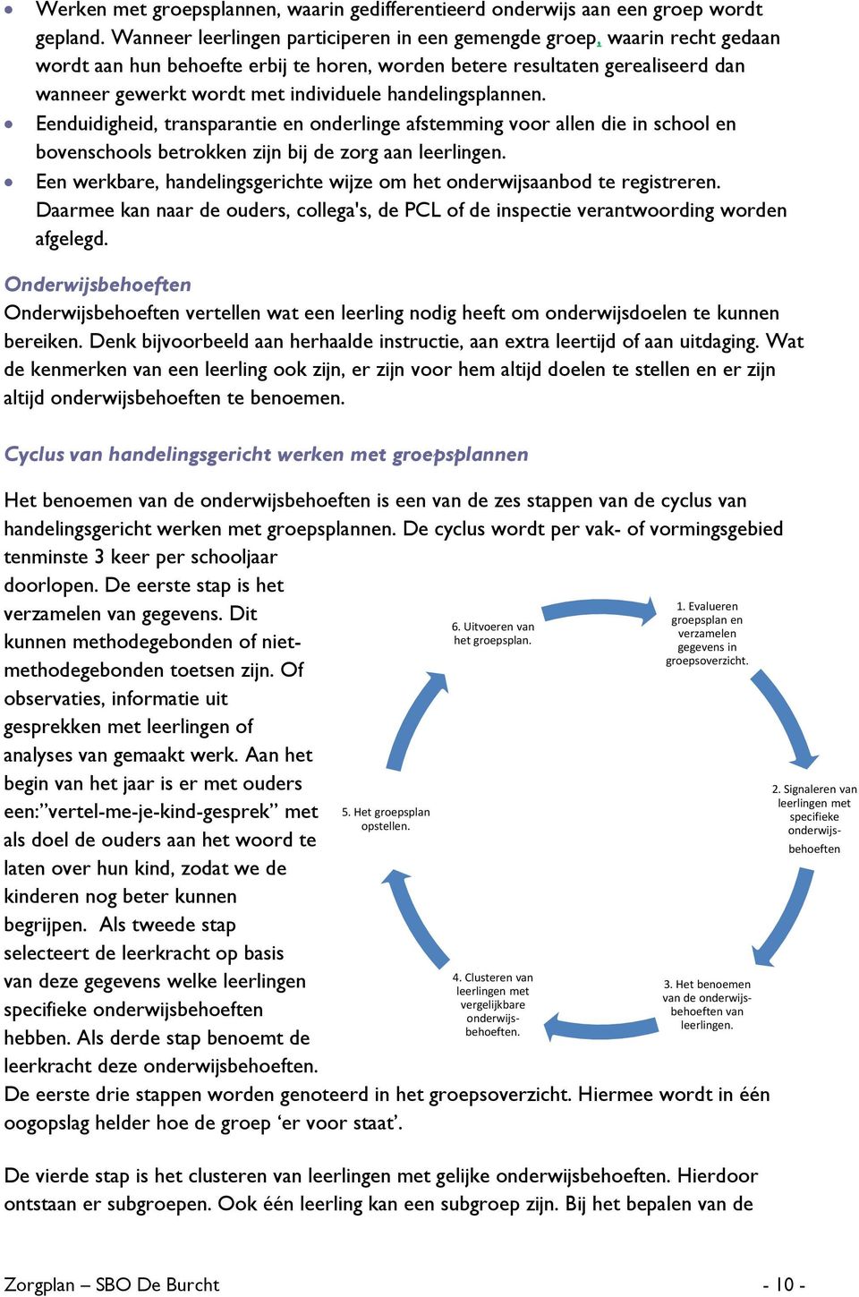 handelingsplannen. Eenduidigheid, transparantie en onderlinge afstemming voor allen die in school en bovenschools betrokken zijn bij de zorg aan leerlingen.