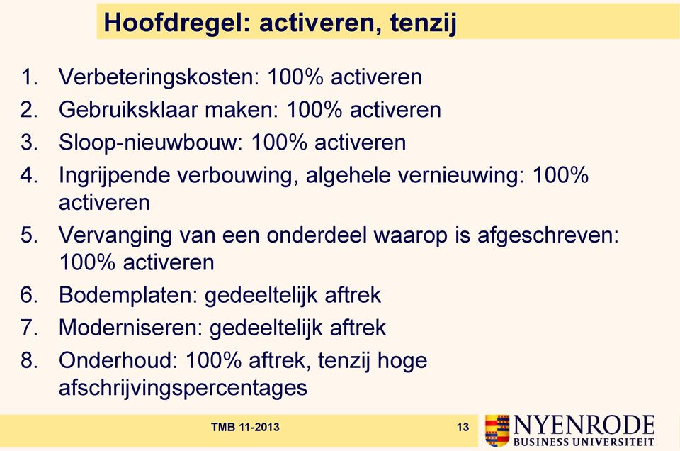 Ingrijpende verbouwing, algehele vernieuwing: 100% activeren 5.