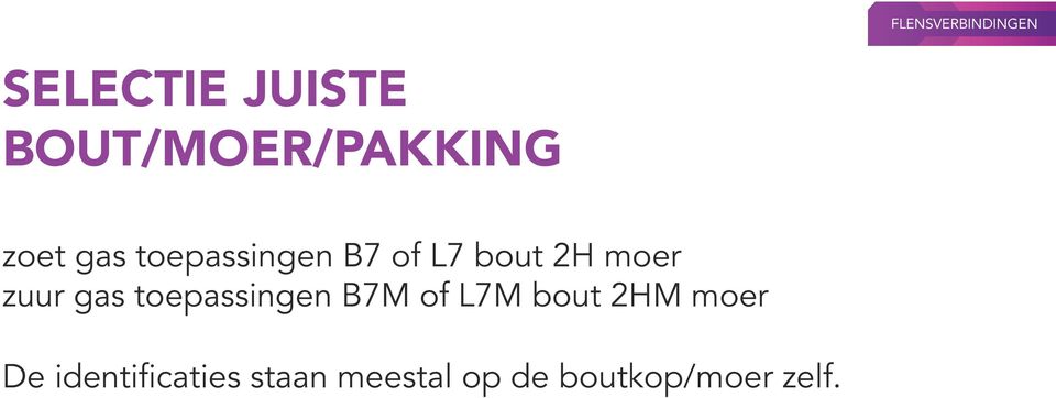 toepassingen B7M of L7M bout 2HM moer De