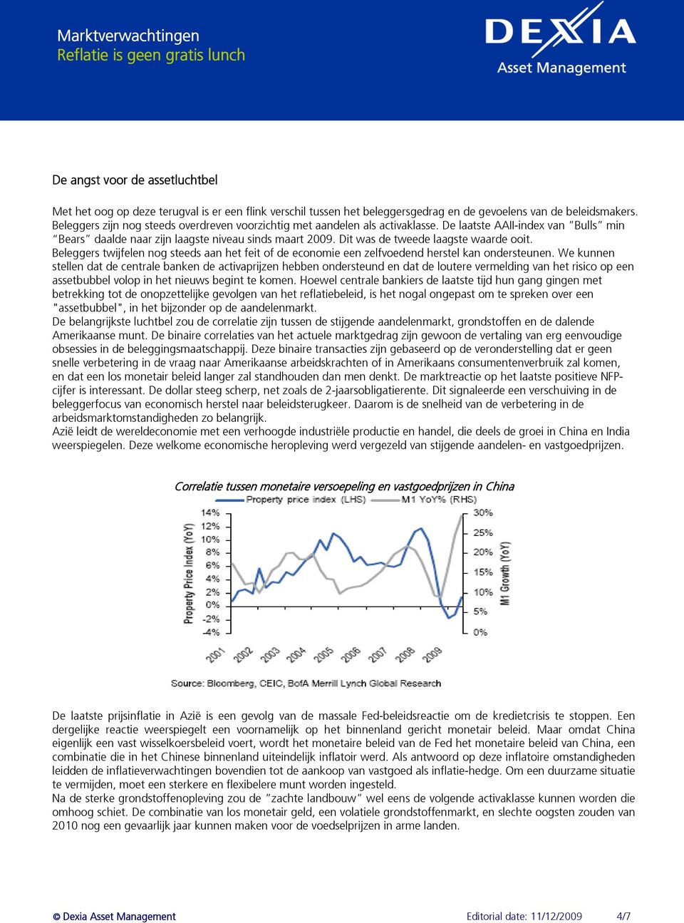 Dit was de tweede laagste waarde ooit. Beleggers twijfelen nog steeds aan het feit of de economie een zelfvoedend herstel kan ondersteunen.