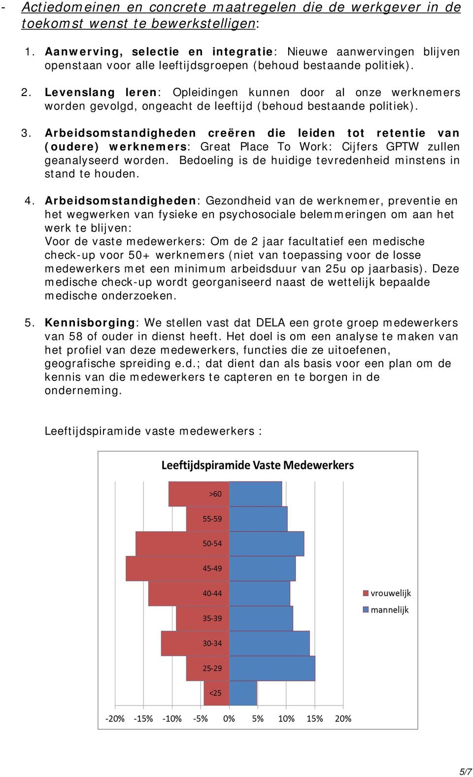 Levenslang leren: Opleidingen kunnen door al onze werknemers worden gevolgd, ongeacht de leeftijd (behoud bestaande politiek). 3.