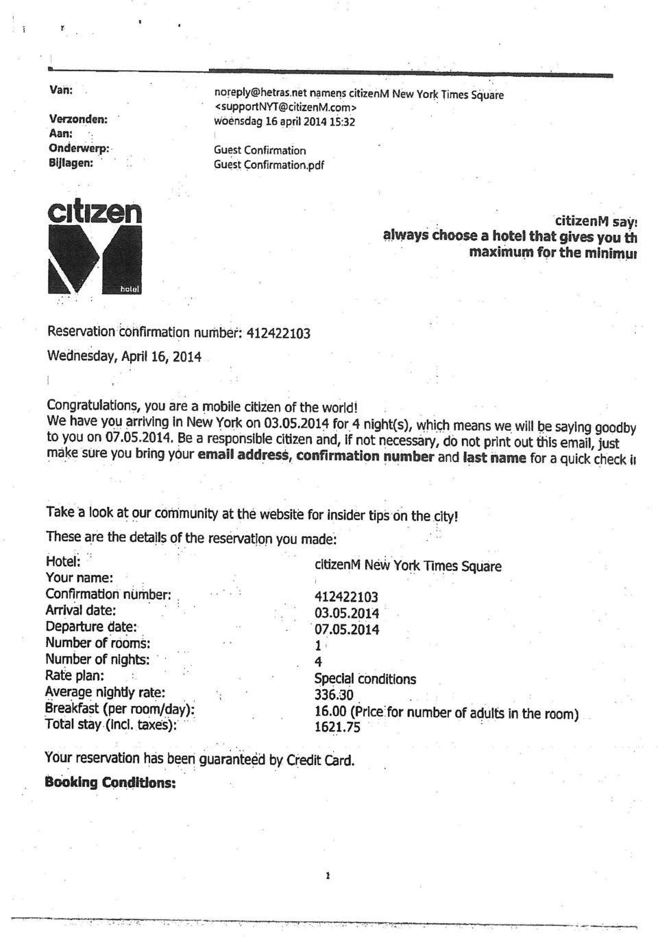 confirmation nuriibet: 412422103 Wednesday, April 16 2014 Congratulations, you are a rnobile citizen of the world!