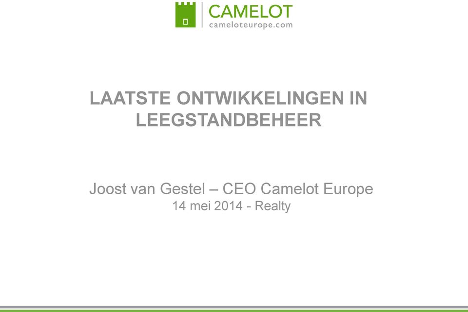 van Gestel CEO Camelot