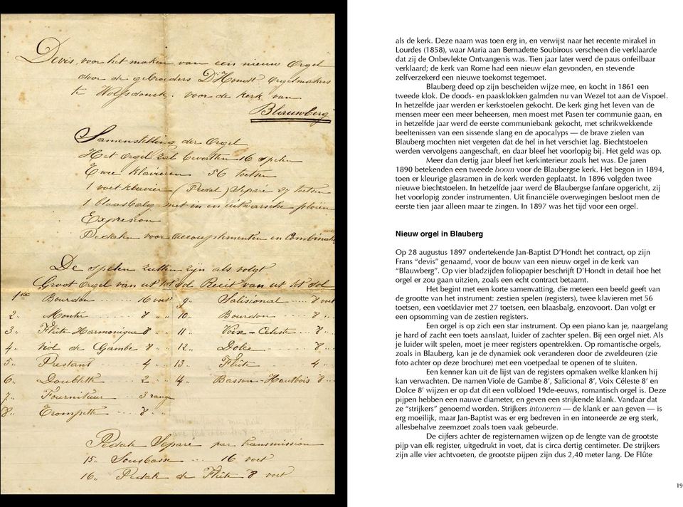 Blauberg deed op zijn bescheiden wijze mee, en kocht in 1861 een tweede klok. De doods- en paasklokken galmden nu van Wezel tot aan de Vispoel. In hetzelfde jaar werden er kerkstoelen gekocht.