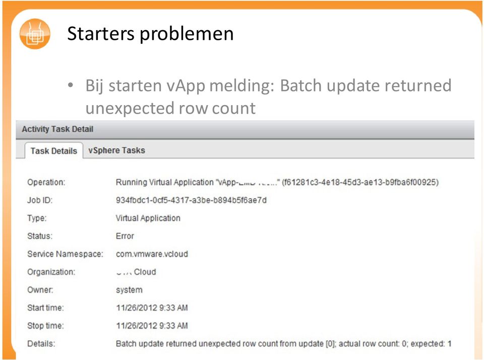 log: ERROR: ComputeFabricExecutor-Pool-5 AllocationPoolVirtualResourcePool Admission control failed for VRP <snip> during