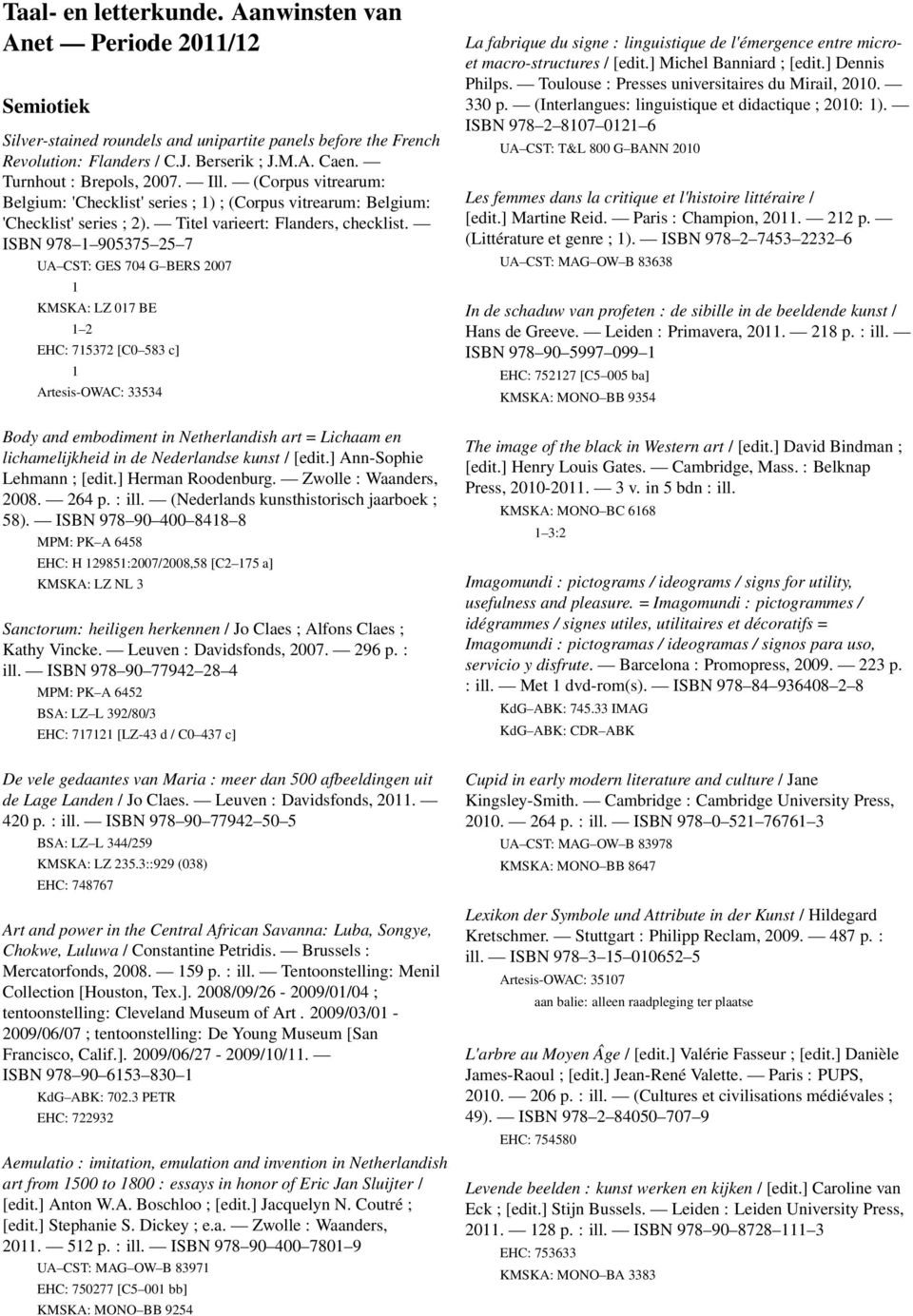 ISBN 978 1 905375 25 7 UA CST: GES 704 G BERS 2007 1 KMSKA: LZ 017 BE 1 2 EHC: 715372 [C0 583 c] 1 Artesis-OWAC: 33534 Body and embodiment in Netherlandish art = Lichaam en lichamelijkheid in de