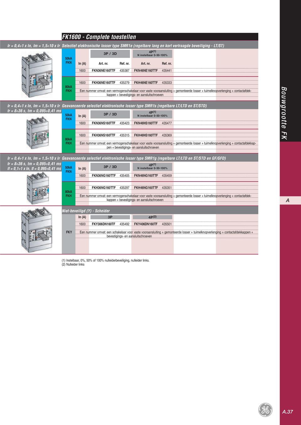 LT/LTD en ST/STD) tr = 8 6 s, tm = 0,095 0,4 ms 4P () k In () N instelbaar 000% 600 6NS60TTF 454 46NS60TTF 45477 455 4569 + bevestigings en aansluitschroeven Bouwgrootte FK Ir = 0,4 In, Im =,5 0 Ir