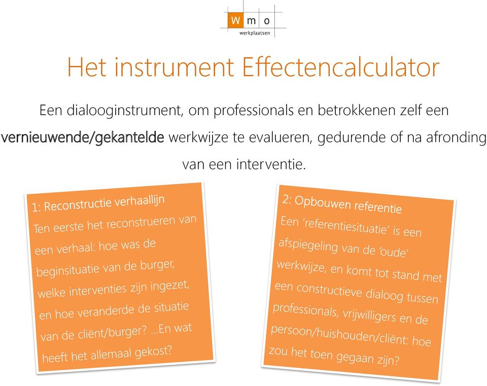 betrokkenen zelf een vernieuwende/gekantelde