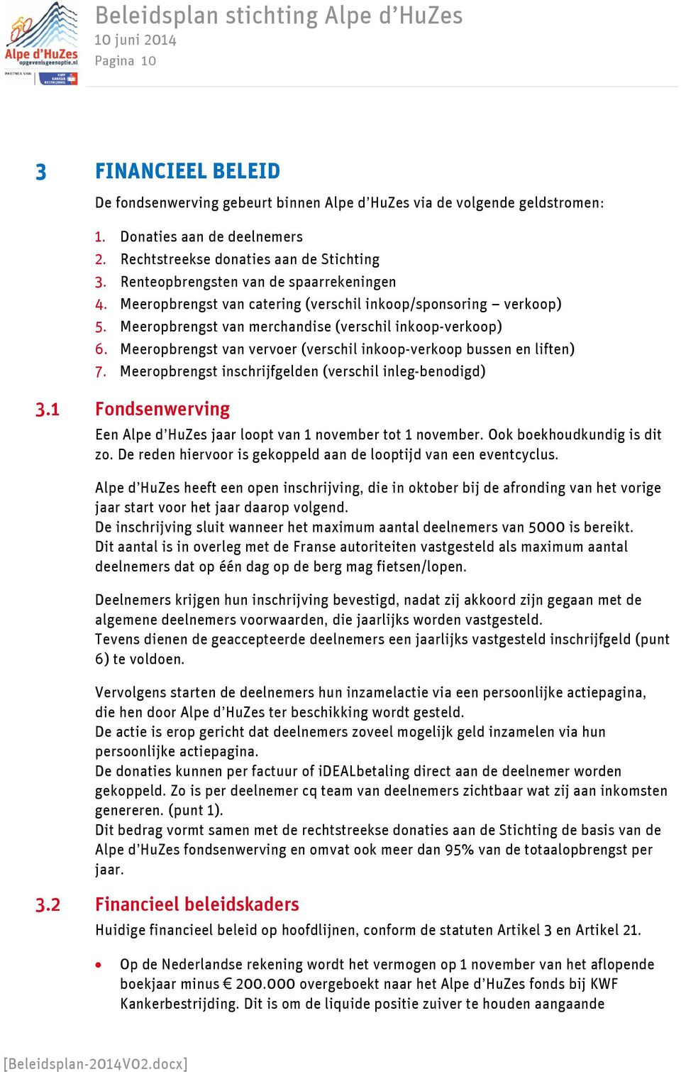 Meeropbrengst van vervoer (verschil inkoop-verkoop bussen en liften) 7. Meeropbrengst inschrijfgelden (verschil inleg-benodigd) 3.